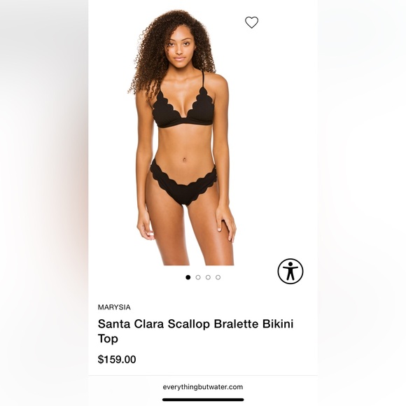 Marysia Swim Black Scallop Bikini Top - Picture 1 of 6